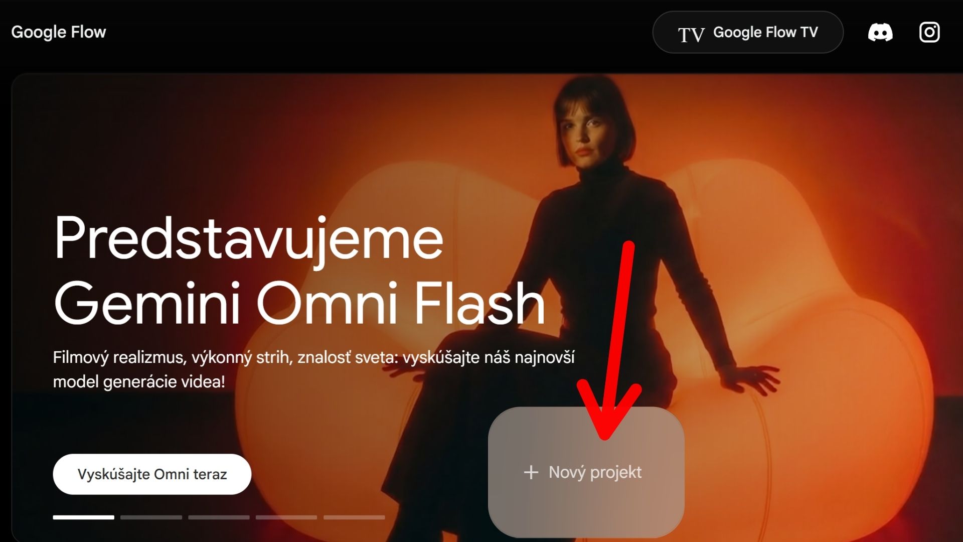 Vytvorenie nového projektu vo Flow