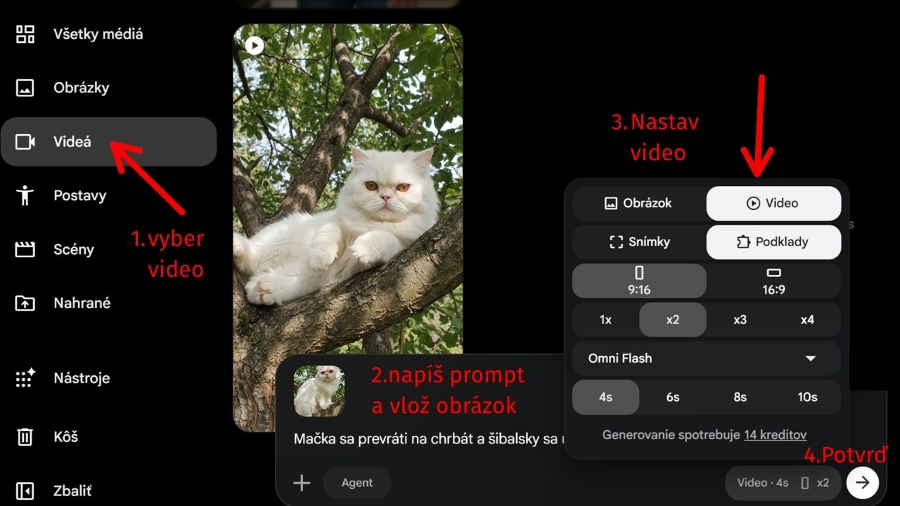 Prepnutie z obrázka na video vo Flow s možnosťami frames a ingredients